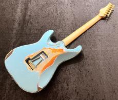 Shue Guitars New Classic S TM80 Gold Hardware / Lake Placid Blue over Sunburst_8