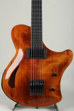 Victor Baker Guitars Ergonomic Semi hollow Headless / Amber burst with high gloss topcoat 2024
