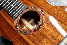 Leaf Instruments Teriha ～照り葉～ #306【テナーウクレレ】【黒赤染色バールヘッド・銀箔入りロゼッタ】【池袋店在庫品】_5
