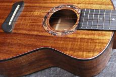 Leaf Instruments Teriha ～照り葉～ #306【テナーウクレレ】【黒赤染色バールヘッド・銀箔入りロゼッタ】【池袋店在庫品】_9