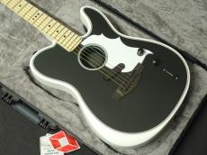 Fender Jack White Triplesonic Acoustasonic Telecaste Satin Arctic White with Black Top_3