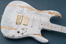 James Tyler Studio Elite HD Faux Matching Head, Neck, and Fingerboard w/Gold EXP logo -White Shmear-_3