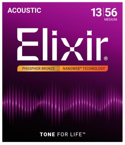 Elixir NANOWEB PHOSPHOR BRONZE MEDIUM  #16102【13-56/アコースティックギター弦】