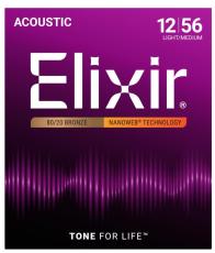 Elixir NANOWEB 80/20 BRONZE LIGHT/MEDIUM #11077【12-56/アコースティックギター弦】