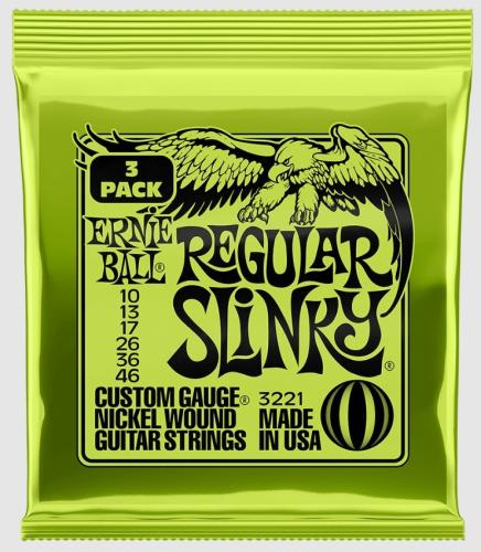 ERNIE BALL NICKEL WOUND REGULAR SLINKY 3PACK #3221【10-46/エレキギター弦/3セット】