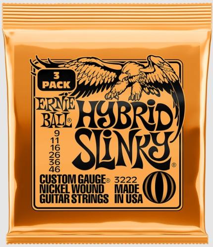 ERNIE BALL NICKEL WOUND HYBRID SLINKY 3PACK #3222【09-46/エレキギター弦/3セット】