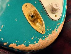 XOTiC XSC-2 5A Grade Flame Maple Neck Heavy Aged Gold Parts~ Sherwood Green~ #4216_5