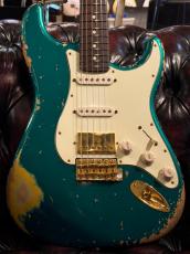XOTiC XSC-2 5A Grade Flame Maple Neck Heavy Aged Gold Parts~ Sherwood Green~ #4216_6