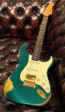 XOTiC XSC-2 5A Grade Flame Maple Neck Heavy Aged Gold Parts~ Sherwood Green~ #4216_7