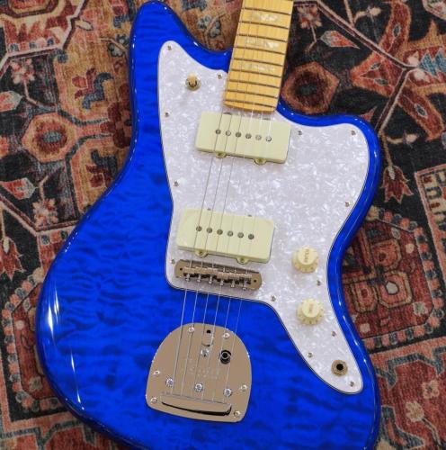Fender FSR Made in Japan Hybrid II Jazzmaster, Maple Fingerboard, Sapphire Blue Transparent