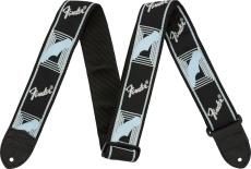 Fender Monogrammed Straps - Black/Light Grey/Blue