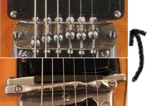 Mosrite 用、1963年製バーブリッジの交換用ローラーブリッジ　特注品