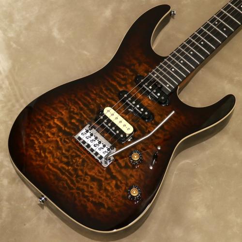 Charvel Pro-Mod Plus Dinky DK24 HSS 2PT EB QM, Amber Tiger Eye