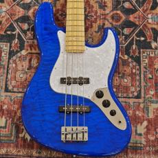 Fender FSR Made in Japan Hybrid II Jazz Bass, Maple Fingerboard, Sapphire Blue Transparent_4