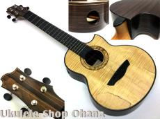 Akira Niihori Ukulele [Crocodile] セミテナー スポルテッドカーリー栃/インディアンローズウッド #03036