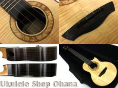 Akira Niihori Ukulele [Crocodile] セミテナー スポルテッドカーリー栃/インディアンローズウッド #03036_4