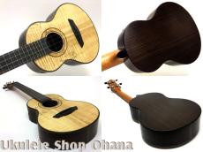 Akira Niihori Ukulele [Lizard] グランドコンサート スポルテッドカーリー栃/インディアンローズウッド #05032_3