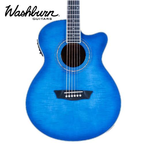 Washburn EA15 FLAME TRANSPARENT BLUE《エレアコ》【オンラインストア限定】