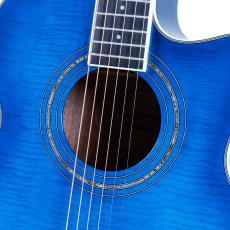 Washburn EA15 FLAME TRANSPARENT BLUE《エレアコ》【オンラインストア限定】_3