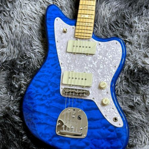 Fender FSR Made in Japan Hybrid II Jazzmaster, Maple Fingerboard, Sapphire Blue Transparent