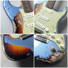 Fender Custom Shop 1961 Stratocaster Super Heavy Relic -Aged Lake Placid Blue over 3-Color Sunburst-_3