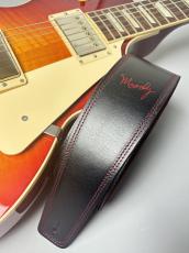 MOODY STRAPS 2.5" LEATHER BACKED GUITAR STRAP -SUEDE- BLACK/RED
