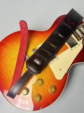 MOODY STRAPS 2.5" LEATHER BACKED GUITAR STRAP -SUEDE- BLACK/RED_5