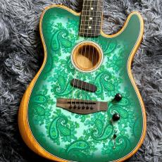 Fender Limited Edition American Acoustasonic Telecaster, Ebony Fingerboard, Green Paisley