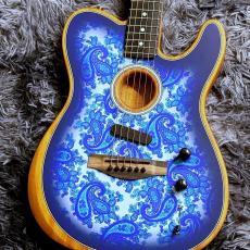 Fender Limited Edition American Acoustasonic Telecaster, Ebony Fingerboard, Blue Paisley