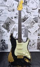 Fender Custom Shop MBS 1963 Stratocaster Super Heavy Relic with Gold Hardware!! -Black- by Yuriy Shishkov 2022USED!!_2