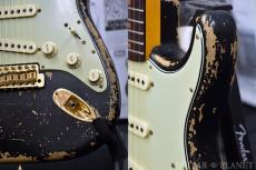 Fender Custom Shop MBS 1963 Stratocaster Super Heavy Relic with Gold Hardware!! -Black- by Yuriy Shishkov 2022USED!!_8