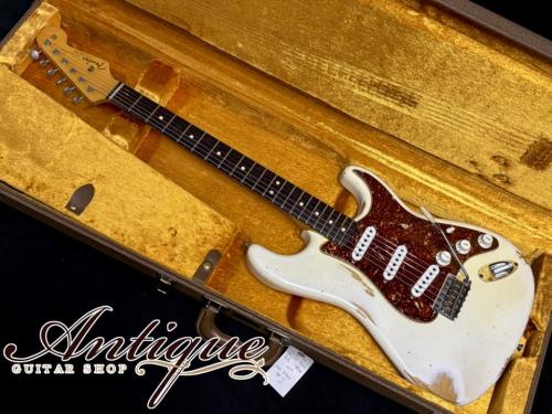 Fender Custom Shop 1963 Stratocaster 2013 Olympic White Hard-Relic & Real-Aged /Tortoise PG /Dark RWFB "Like A Vintage"