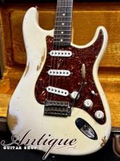 Fender Custom Shop 1963 Stratocaster 2013 Olympic White Hard-Relic & Real-Aged /Tortoise PG /Dark RWFB "Like A Vintage"_2