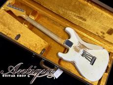Fender Custom Shop 1963 Stratocaster 2013 Olympic White Hard-Relic & Real-Aged /Tortoise PG /Dark RWFB "Like A Vintage"_3