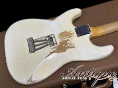 Fender Custom Shop 1963 Stratocaster 2013 Olympic White Hard-Relic & Real-Aged /Tortoise PG /Dark RWFB "Like A Vintage"_5