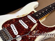 Fender Custom Shop 1963 Stratocaster 2013 Olympic White Hard-Relic & Real-Aged /Tortoise PG /Dark RWFB "Like A Vintage"_7