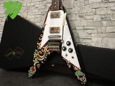 Epiphone Inspired by Gibson Custom Jimi Hendrix 'Love Drops' Flying V Ebony 2024_2