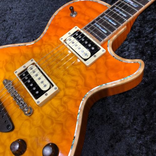 Bizen Works Grain Flat Top Quilted Maple BRW / Orange Sunburst