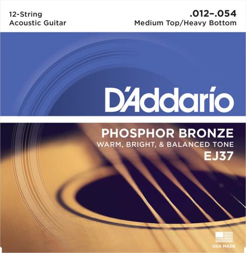 D'addario EJ37 アコースティックギター弦 Phosphor Bronze Round Wound ミディアムトップ/ヘビーボトムゲージ 【12
