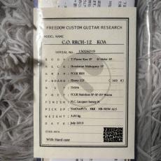 FREEDOM CUSTOM GUITAR RESEARCH RRCH-12 Koa【現物画像】10/12更新_10
