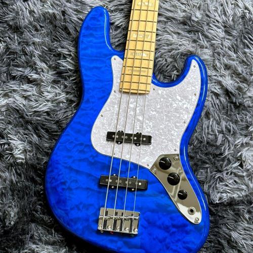 Fender FSR Made in Japan Hybrid II Jazz Bass, Maple Fingerboard, Sapphire Blue Transparent