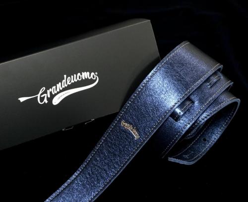 Grande uomo イタリアンレザー Indigo Metallic Narrow