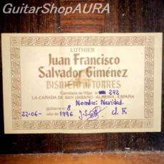 Francisco Salvador Giménez[フランシスコ・サルバドール・ヒメネス] トーレスモデル 　No.8_5