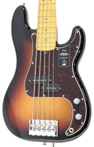 Fender American Professional Precision Bass V, Maple Fingerboard, 3-Color Sunburst