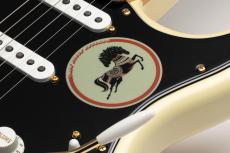 Fender George Harrison Dark Horse Stratocaster Olympic White with Custom “Dark Horse” Graphic on Back_7