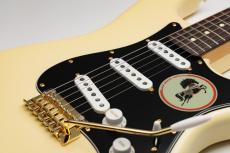 Fender George Harrison Dark Horse Stratocaster Olympic White with Custom “Dark Horse” Graphic on Back_9
