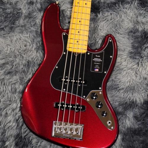 Fender American Professional Jazz Bass V, Maple Fingerboard, Oxblood