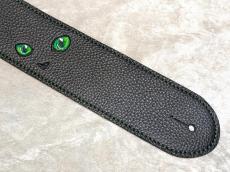 Grande uomo 【特注】黒ねこ刺繡ストラップ 足跡Verエメラルドカラー _2