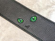 Grande uomo 【特注】黒ねこ刺繡ストラップ 足跡Verエメラルドカラー _3