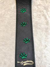 Grande uomo 【特注】黒ねこ刺繡ストラップ 足跡Verエメラルドカラー _5